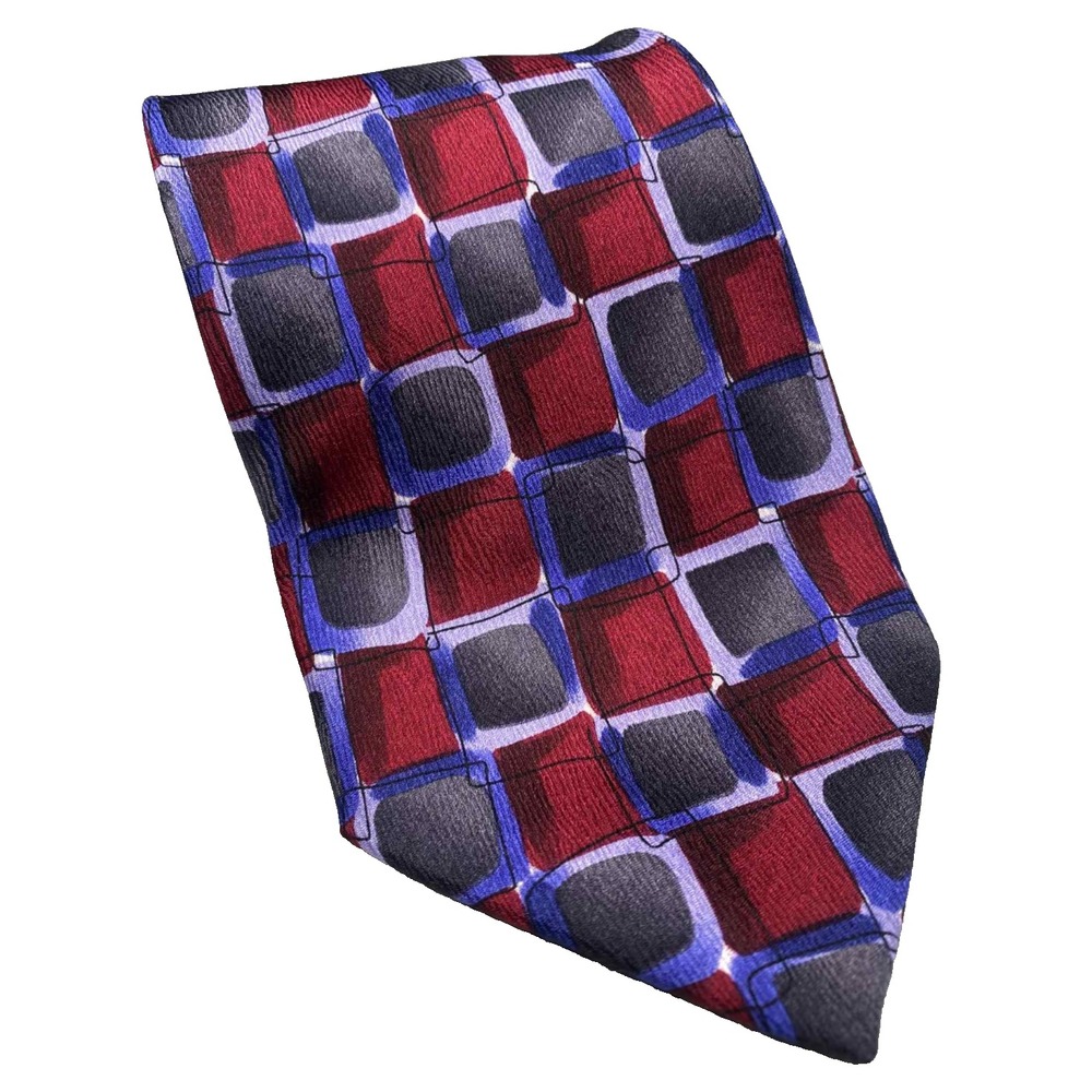 Vintage JERRY GARCIA - GRATEFUL DEAD 100% Silk‎ Tie 61" Long Red Purple Gray